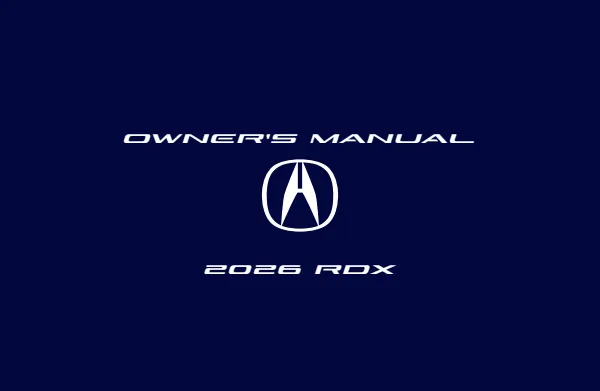 Cover of the 2026 Acura RDX owner's manual
