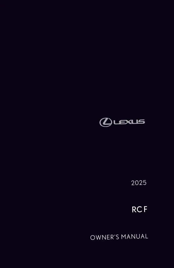 Cover of the 2025 Lexus RC F owner manual