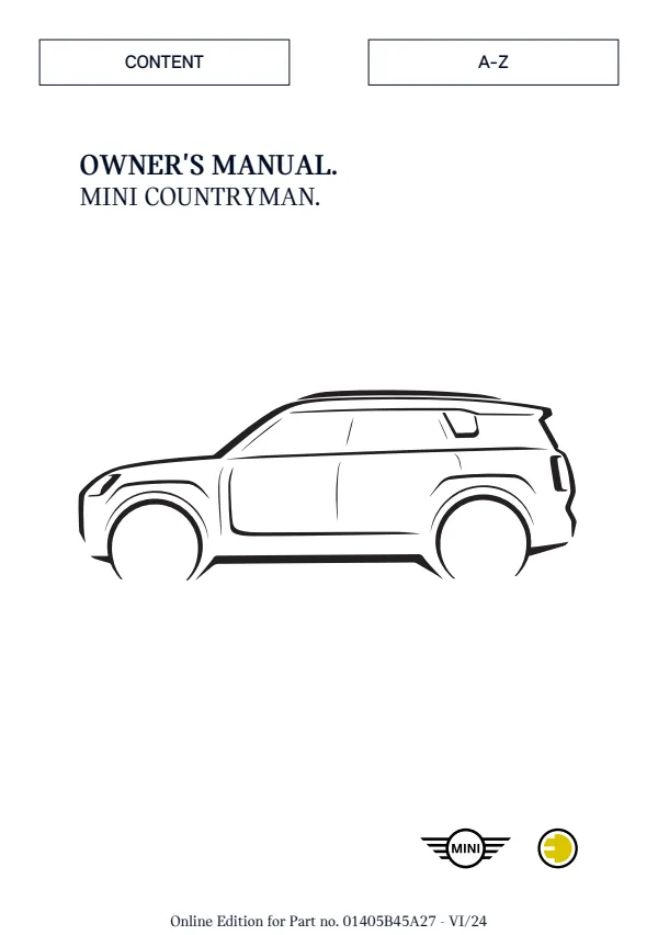 Cover of the 2025 MINI Countryman SE owner manual
