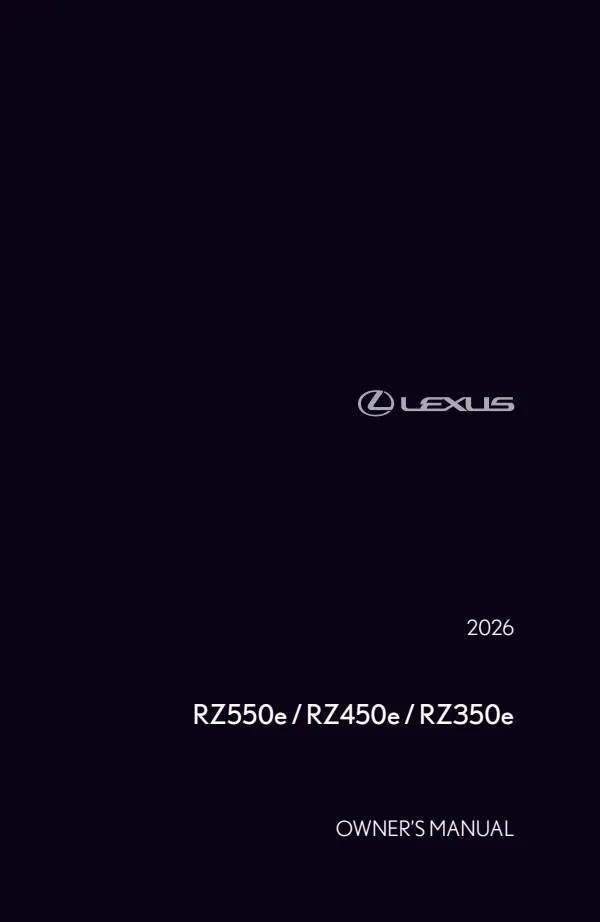 Cover of the 2026 Lexus RZ owner manual