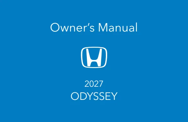 Cover of the 2027 Honda Odyssey owner manual