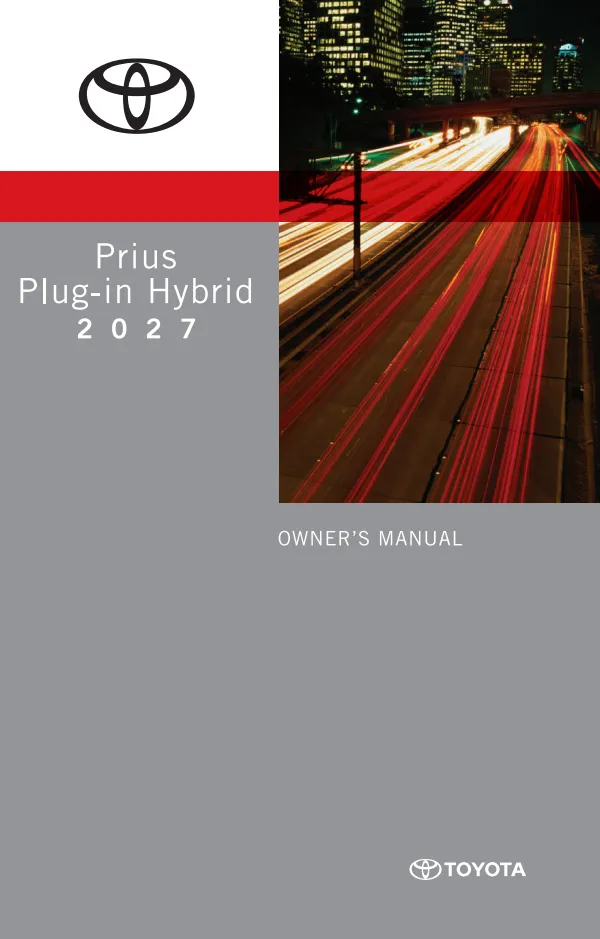 Cover of the 2027 Toyota Prius Plug-in Hybrid owner's manual
