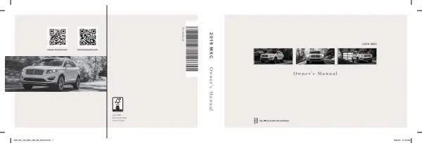 Cover of the 2019 Lincoln MKC owner manual