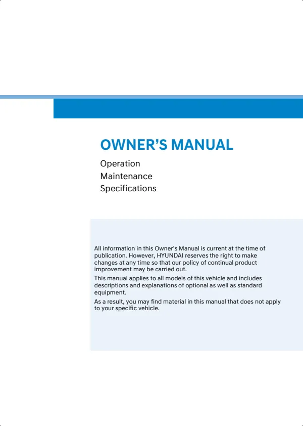 Cover of the 2026 Hyundai Tucson Plug-in Hybrid owner manual