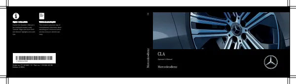 Cover of the 2024 Mercedes-Benz CLA owner manual
