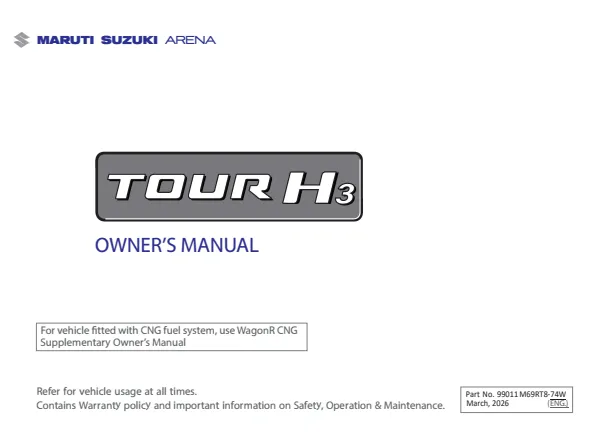 Cover of the 2026 Suzuki Tour H3 owner manual