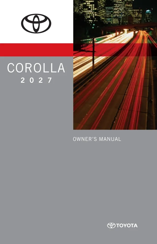 Cover of the 2027 Toyota Corolla owner's manual