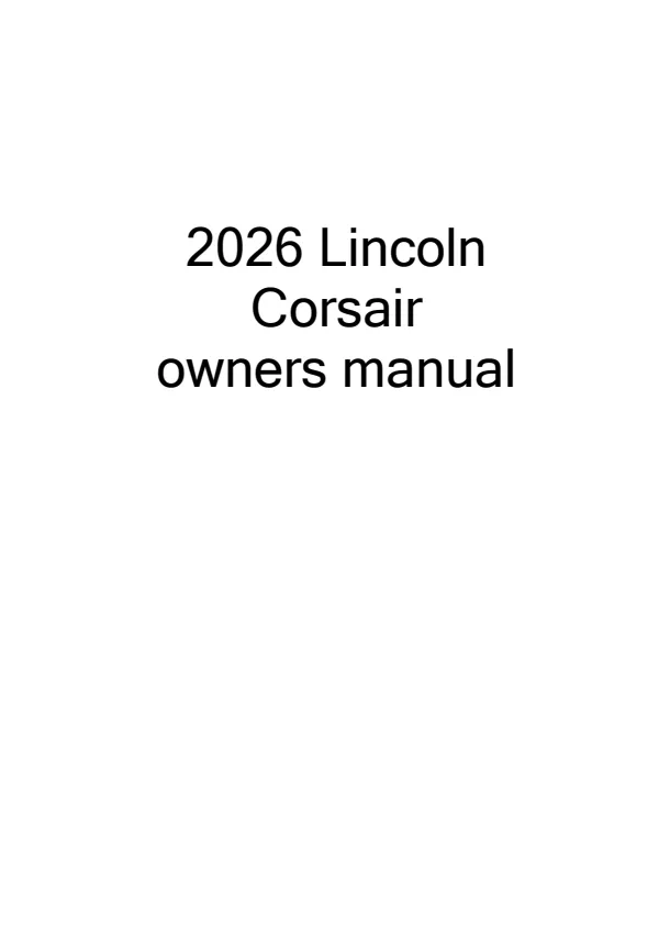 Cover of the 2026 Lincoln Corsair owner manual