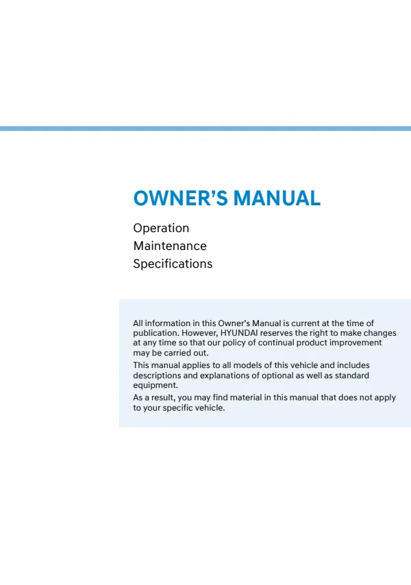 Cover of the 2026 Hyundai Palisade owner manual