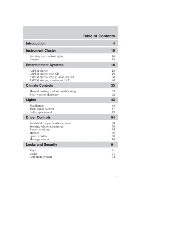 Cover of the 2004 Ford Freestar owner manual