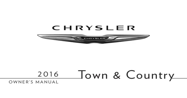 Cover of the 2016 Chrysler Town & Country owner manual