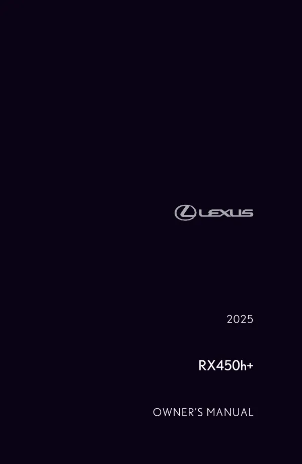 Cover of the 2025 Lexus RX 450h owner manual