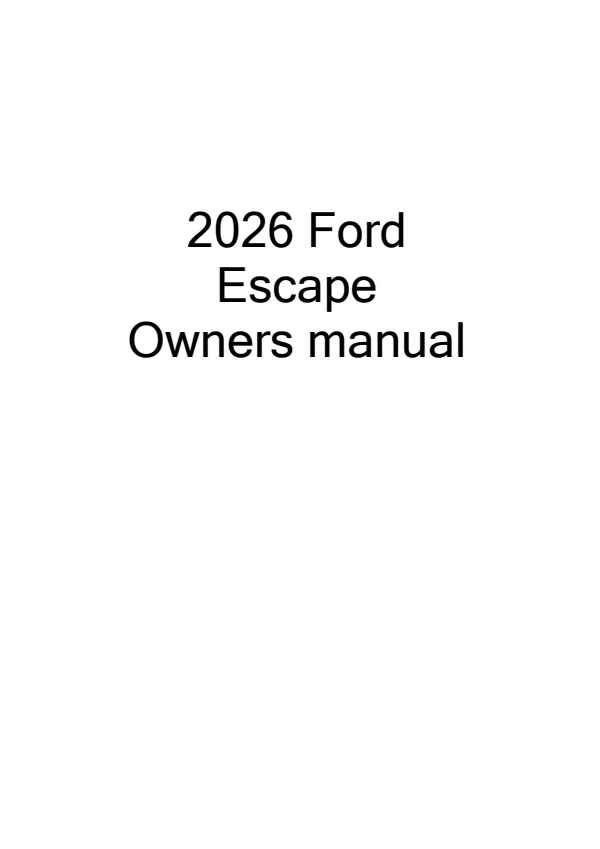 Cover of the 2026 Ford Escape owner manual