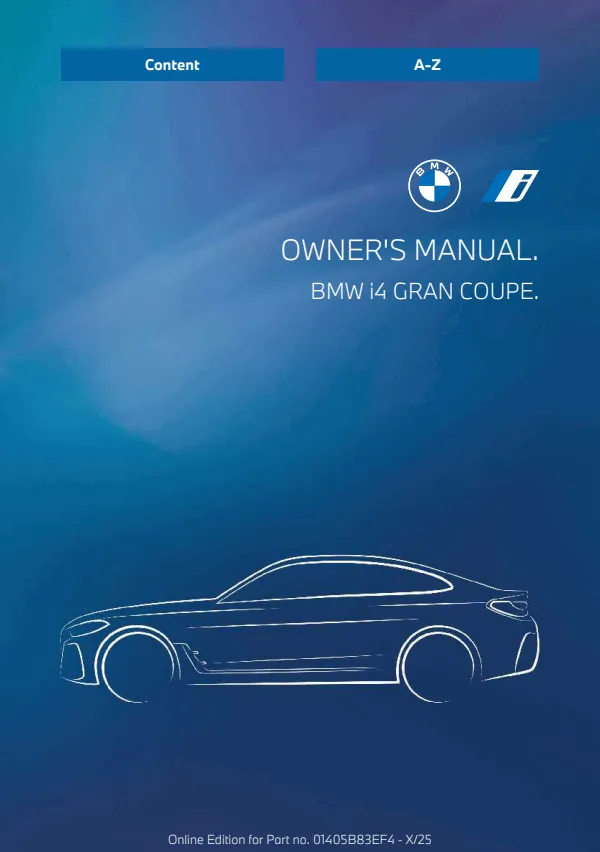 Cover of the 2026 BMW i4 owner manual