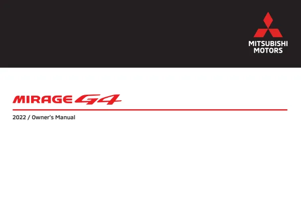 Cover of the 2022 Mitsubishi Mirage G4 owner manual