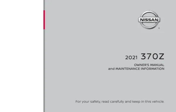 Cover of the 2021 Nissan 370Z owner's manual