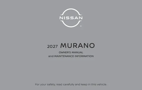 Cover of the 2027 Nissan Murano owner's manual