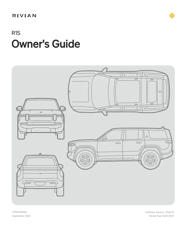 Cover of a Rivian owner manual