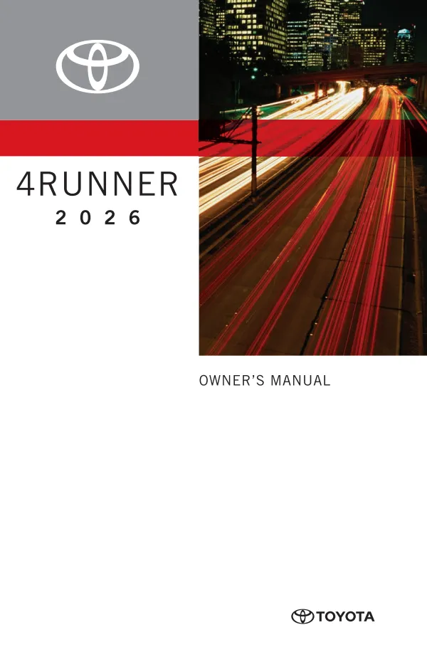 Cover of the 2026 Toyota 4Runner owner's manual