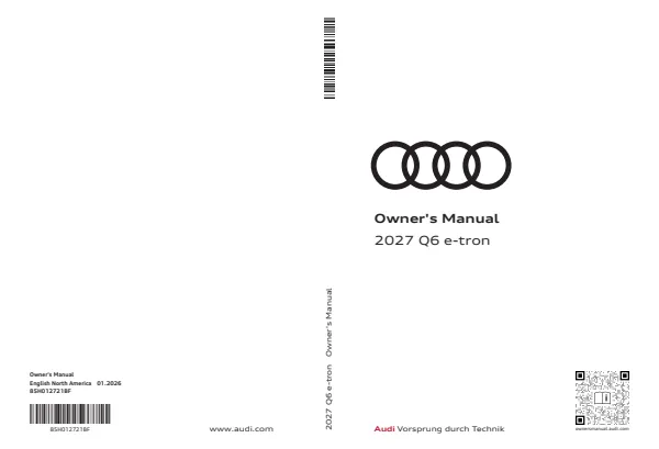 Cover of the 2027 Audi Q6 e-tron owner manual