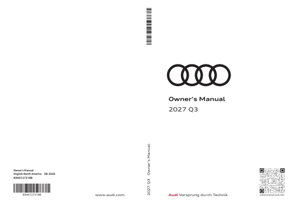 Cover of a Audi owner manual