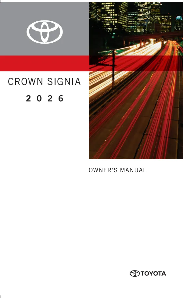 Cover of the 2026 Toyota Crown Signia owner's manual