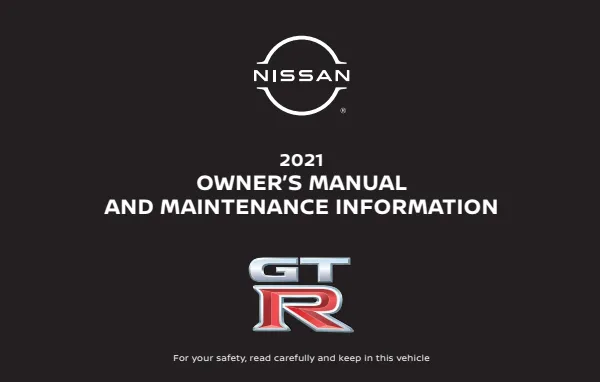 Cover of the 2021 Nissan GT-R owner's manual