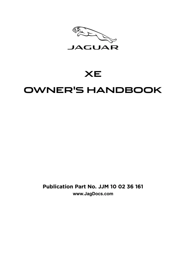 Cover of the 2015 Jaguar XE owner manual