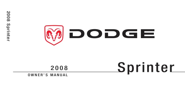 Cover of the 2008 Dodge Sprinter owner manual