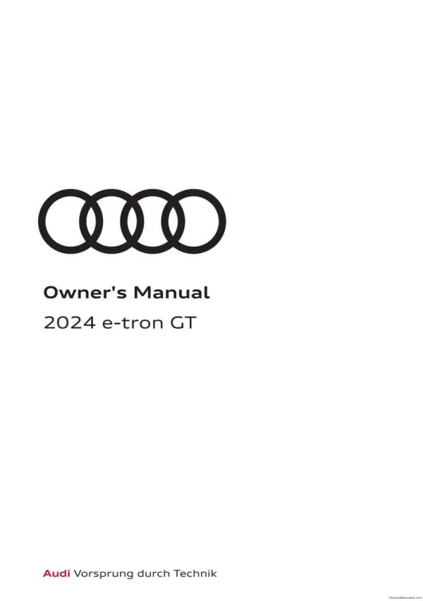 Cover of the 2024 Audi e-tron GT owner manual