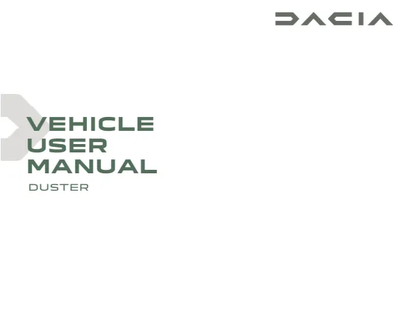 Cover of the 2027 Dacia Duster owner's manual