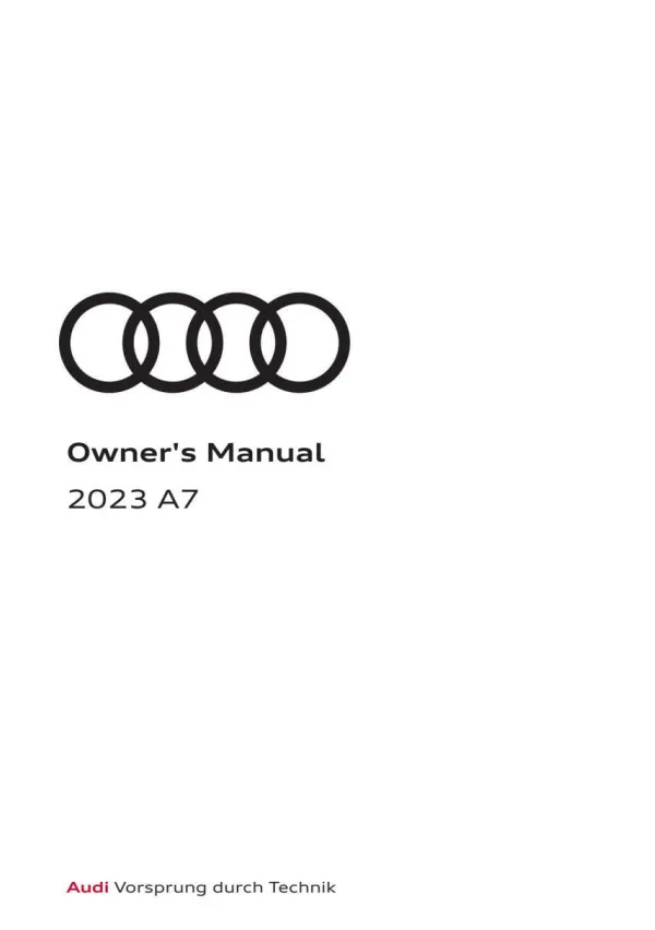 Cover of the 2023 Audi A7 owner manual