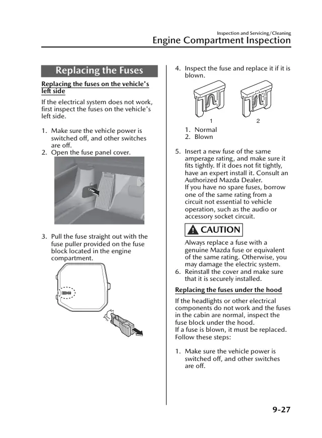 Fuse information on page 516 of the 2025 Mazda CX-30 manual
