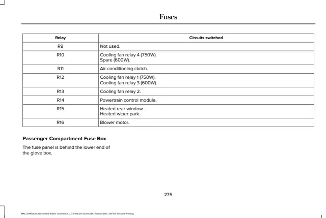 Fuse information on page 278 of the 2018 Lincoln MKC manual