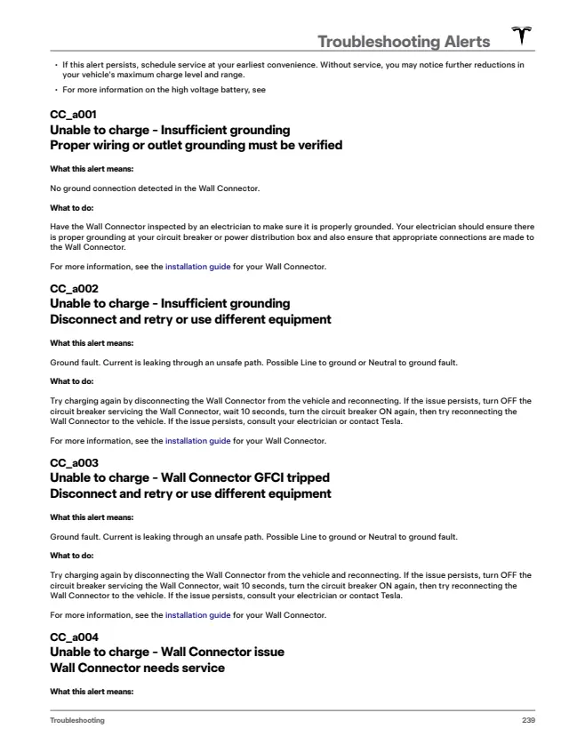 Fuse information on page 241 of the 2025 Tesla Model Y manual