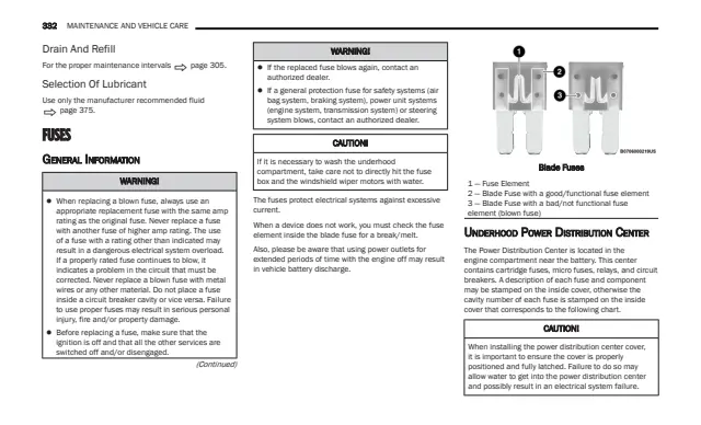 Fuse information on page 334 of the 2026 Ram 1500 manual