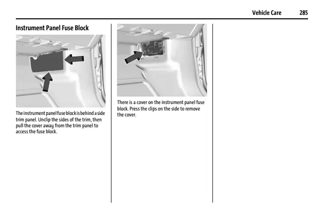 Fuse information on page 286 of the 2025 Chevrolet Colorado manual