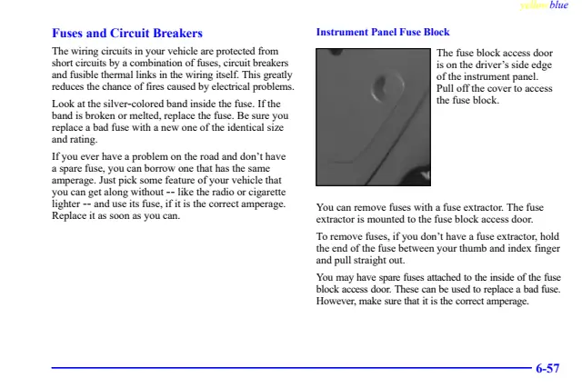 Fuse information on page 317 of the 1999 Cadillac Escalade manual