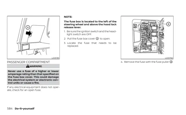 Fuse information on page 604 of the 2025 Nissan Kicks manual