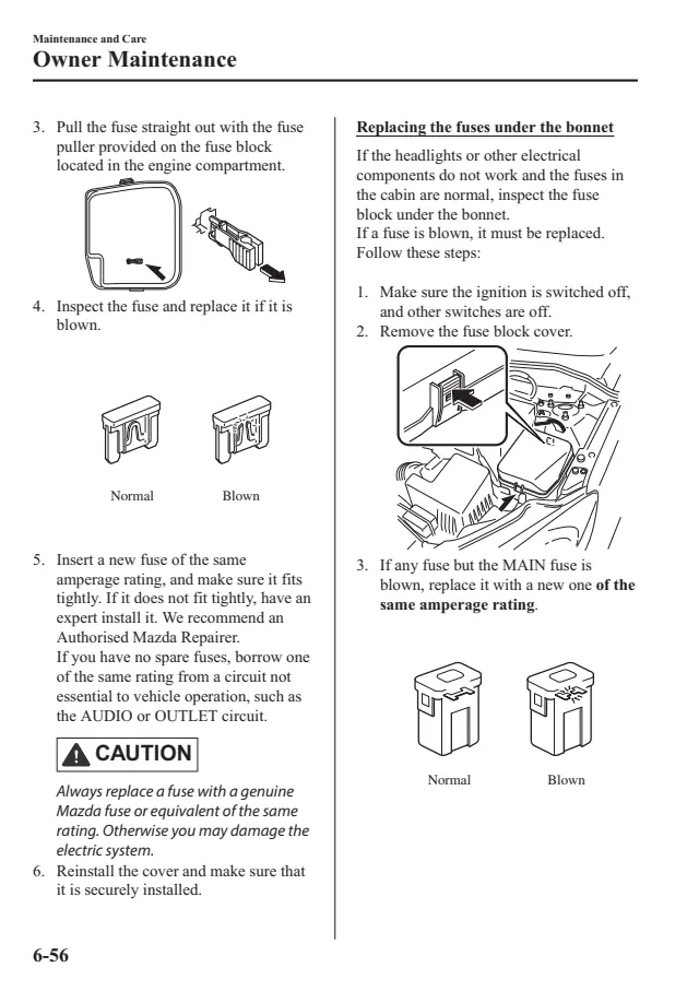 Fuse information on page 612 of the 2019 Mazda Mazda2 manual
