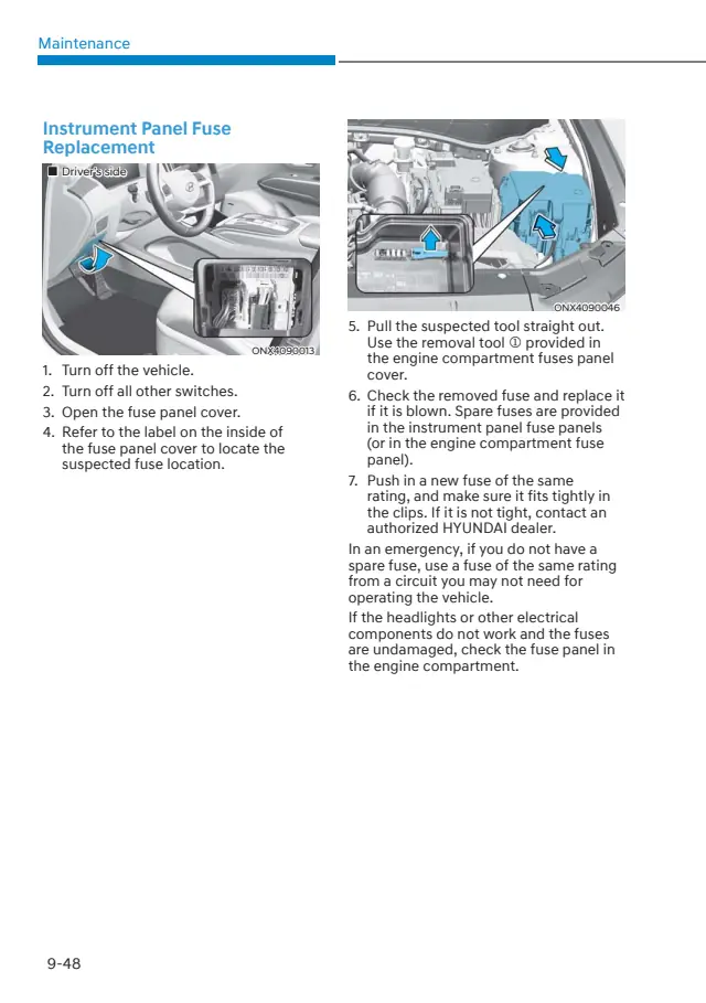 Fuse information on page 525 of the 2024 Hyundai Tucson manual