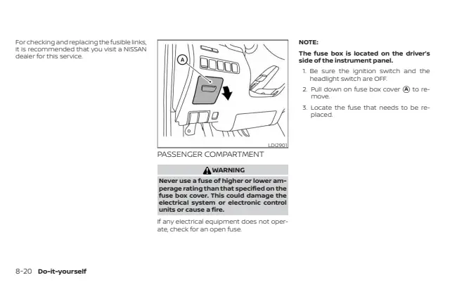 Fuse information on page 434 of the 2019 Nissan Murano manual