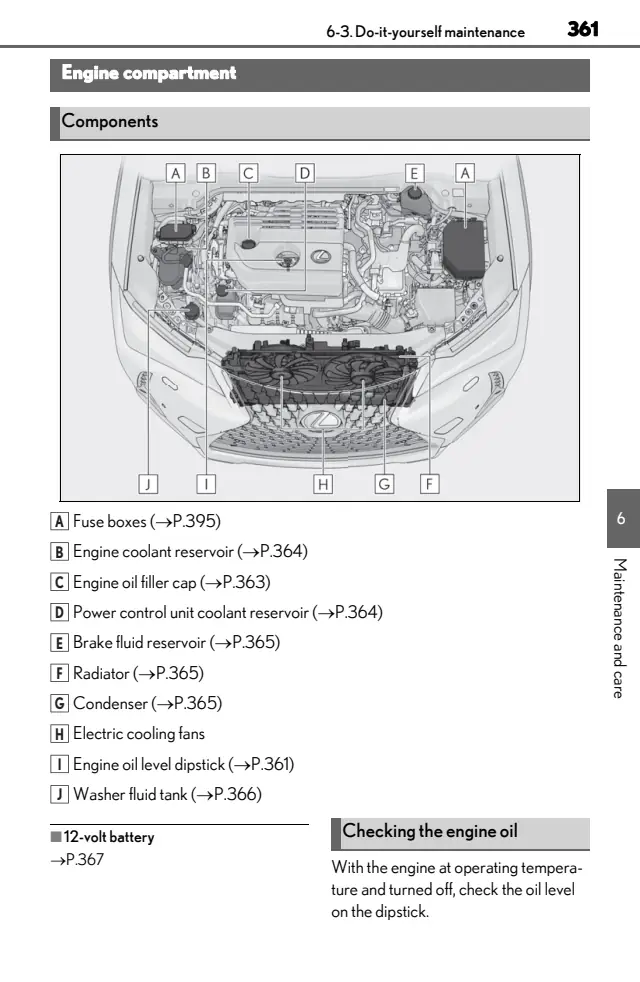 Fuse information on page 364 of the 2026 Lexus UX manual