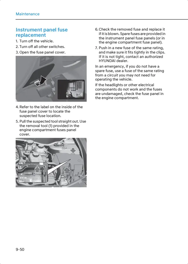 Fuse information on page 616 of the 2026 Hyundai Tucson Plug-in Hybrid manual