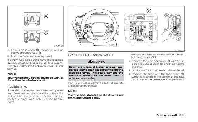 Fuse information on page 425 of the 2027 Nissan Sentra manual