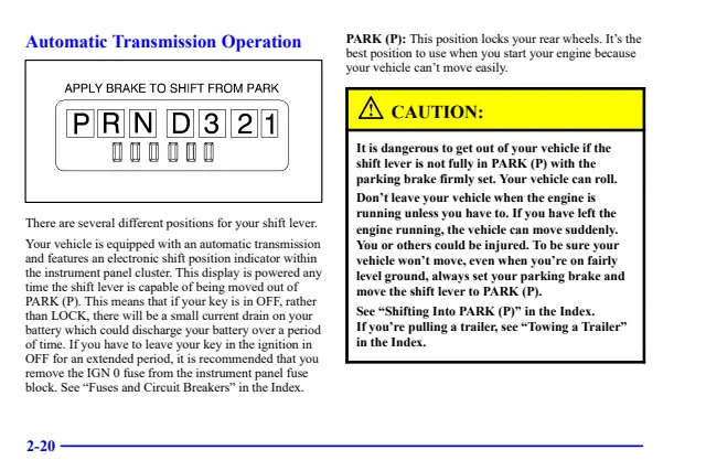 Fuse information on page 99 of the 2002 Cadillac Escalade manual