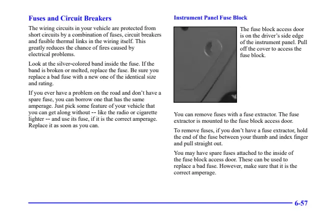 Fuse information on page 319 of the 2000 Cadillac Escalade manual