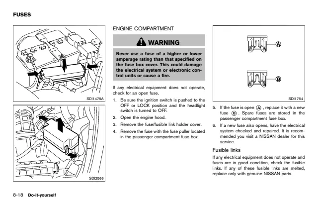 Fuse information on page 370 of the 2017 Nissan 370Z manual