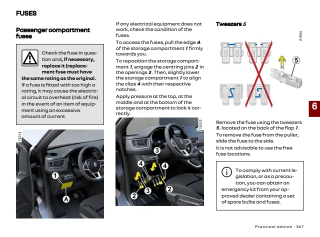 Fuse information on page 369 of the 2026 Renault Trafic manual