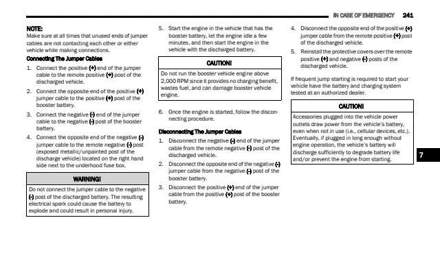 Fuse information on page 243 of the 2023 Dodge Durango manual